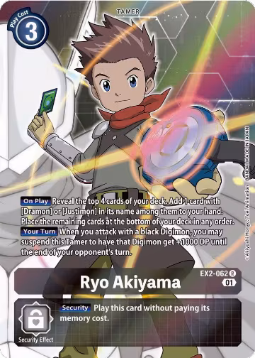 Ryo Akiyama (Alternate Art) (EX2-062 R), Digital Hazard — Digimon card price