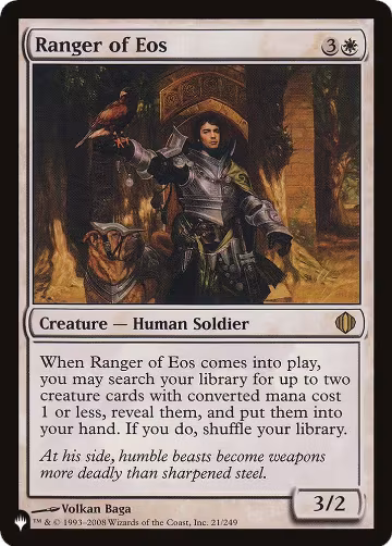 Ranger of Eos (ALA) (21/249), The List Reprints — Magic card price