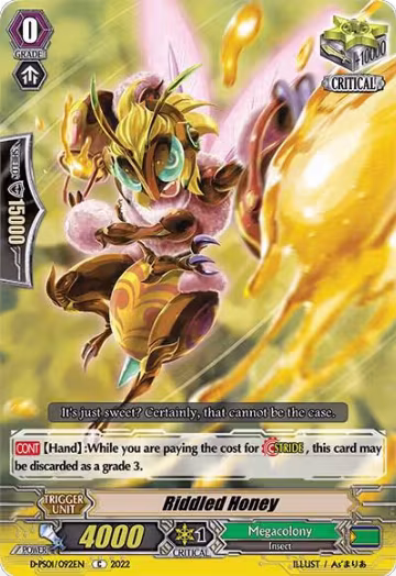 Riddled Honey (D-PS01/092EN), D-PS01: P Clan Collection 2022 — Vanguard card price