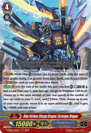 Blue Furious Charge Dragon, Furiargus Dragon (D-PS01/021EN), D-PS01: P Clan Collection 2022 — Vanguard card price