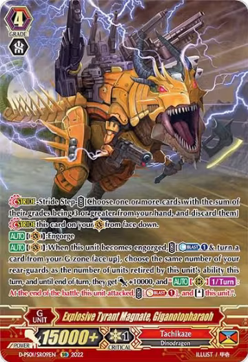 Explosive Tyrant Magnate, Giganotopharaoh (SR) (D-PS01/SR09EN), D-PS01: P Clan Collection 2022 — Vanguard card price