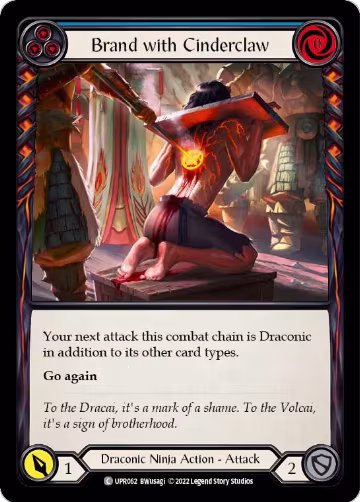 Brand with Cinderclaw (Blue) (UPR062), Uprising — Flesh & Blood card price