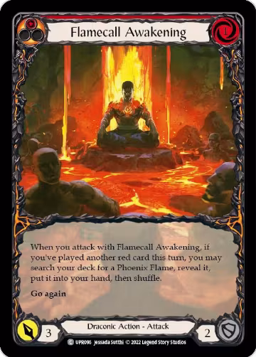 Flamecall Awakening (Extended Art) (UPR096), Uprising — Flesh & Blood card price
