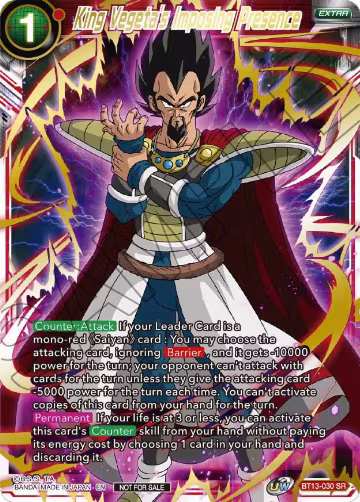 King Vegeta's Imposing Presence (Top 4) (BT13-030), Tournament Promotion Cards — DB Super card price