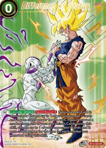 Difference of Status (BT14-029), Theme Selection: History of Son Goku — DB Super card price