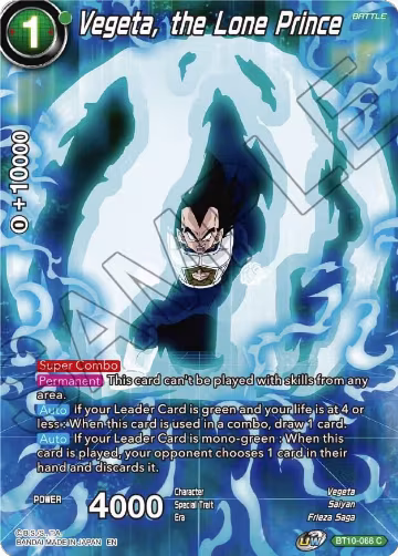Vegeta, the Lone Prince (BT10-068), Theme Selection: History of Vegeta — DB Super card price