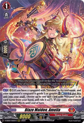Blaze Maiden, Amelia (D-SS02/002EN), D-SS02: Festival Collection 2022 — Vanguard card price