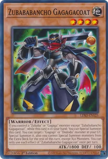 Zubababancho Gagagacoat (LDS3-EN125), Legendary Duelists: Season 3 — Yu-Gi-Oh! card price