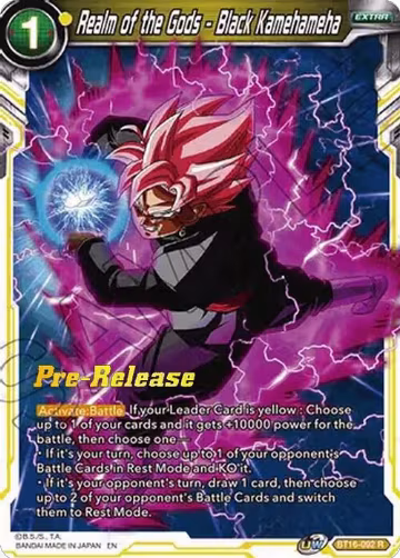 Realm of the Gods - Black Kamehameha (BT16-092), Realm of the Gods Pre-Release Cards — DB Super card price