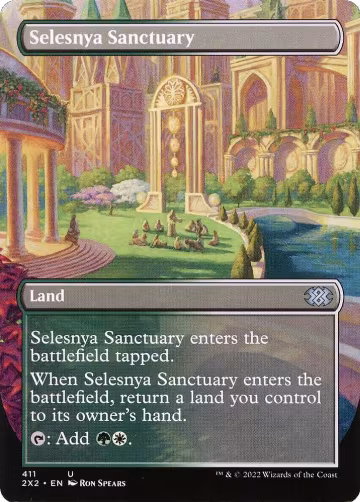 Selesnya Sanctuary (Borderless) (411), Double Masters 2022 — Magic card price