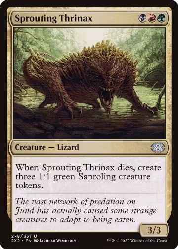 Sprouting Thrinax (278), Double Masters 2022 — Magic card price