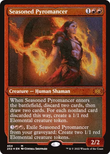 Seasoned Pyromancer (Foil Etched) (454), Double Masters 2022 — Magic card price