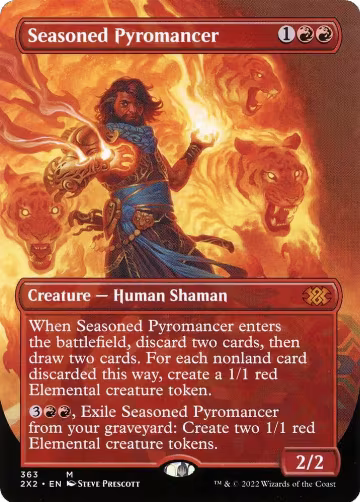 Seasoned Pyromancer (Borderless) (363), Double Masters 2022 — Magic card price