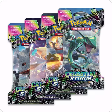 Celestial Storm Sleeved Booster Pack Art Bundle [Set of 4], SM - Celestial Storm — Pokémon sealed product price