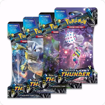 Lost Thunder Sleeved Booster Pack Art Bundle [Set of 4], SM - Lost Thunder — Pokémon sealed product price