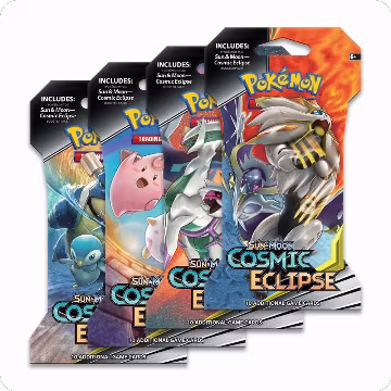 Cosmic Eclipse Sleeved Booster Pack Art Bundle [Set of 4], SM - Cosmic Eclipse — Pokémon card price