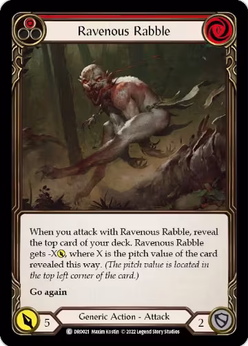 Ravenous Rabble (DRO021), Blitz Deck: Uprising - Dromai — Flesh & Blood card price