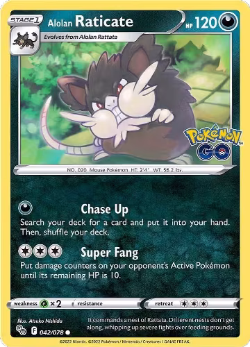 Alolan Raticate (042/078), Pokemon GO — Pokémon card price
