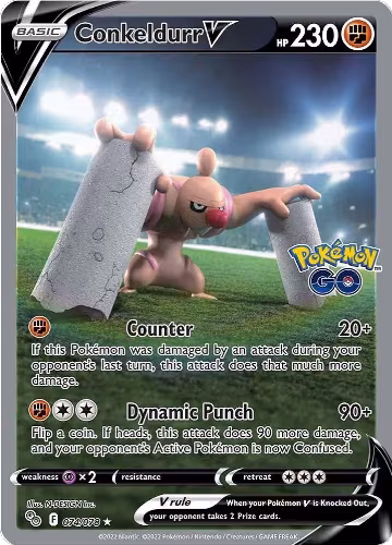 Conkeldurr V (Alternate Full Art) (074/078), Pokemon GO — Pokémon card price