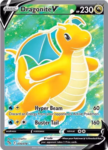 Dragonite V (Full Art) (076/078), Pokemon GO — Pokémon card price