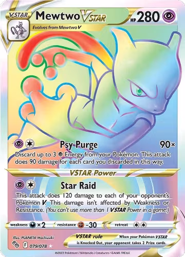 Mewtwo VSTAR (79) (Secret) (079/078), Pokemon GO — Pokémon card price