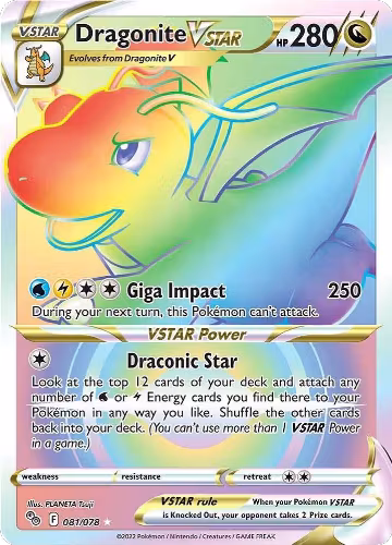 Dragonite VSTAR (Secret) (081/078), Pokemon GO — Pokémon card price