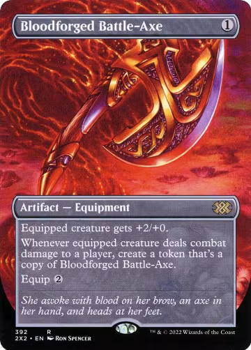 Bloodforged Battle-Axe (Borderless) (392), Double Masters 2022 — Magic card price