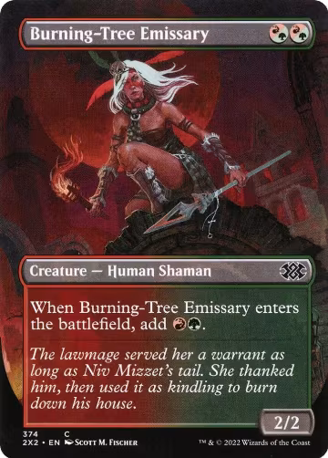 Burning-Tree Emissary (Borderless) (374), Double Masters 2022 — Magic card price