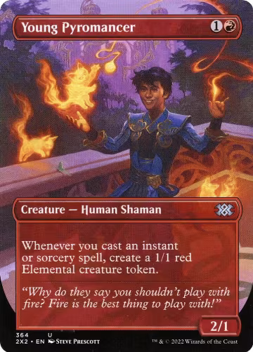 Young Pyromancer (Borderless) (364), Double Masters 2022 — Magic card price