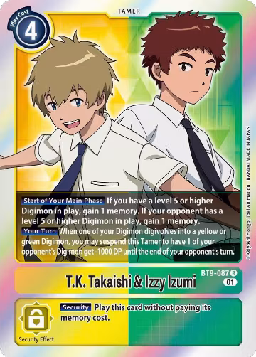 T.K. Takaishi & Izzy Izumi (BT9-087 R), X Record — Digimon card price