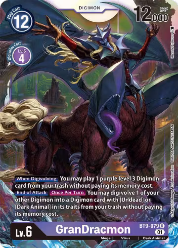 GranDracmon (BT9-079 R), X Record — Digimon card price