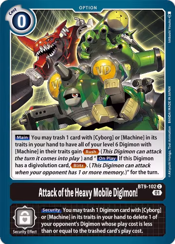 Attack of the Heavy Mobile Digimon! (BT9-102 C), X Record — Digimon card price