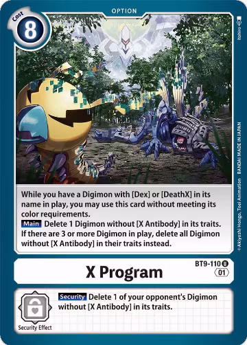 X Program (BT9-110 U), X Record — Digimon card price
