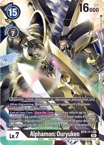 Alphamon: Ouryuken (BT9-111 SEC), X Record — Digimon card price