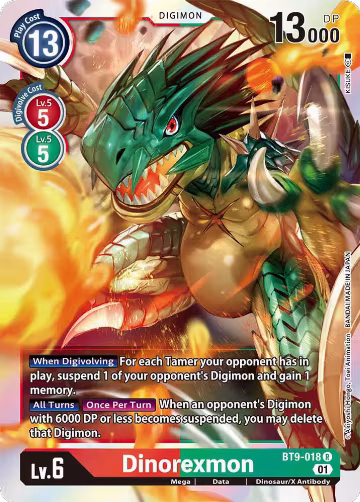 Dinorexmon (BT9-018 R), X Record — Digimon card price