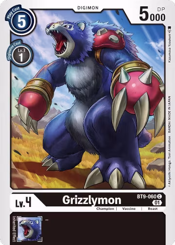 Grizzlymon (BT9-060 C), X Record — Digimon card price