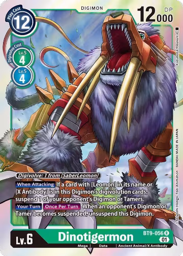 Dinotigermon (BT9-056 R), X Record — Digimon card price