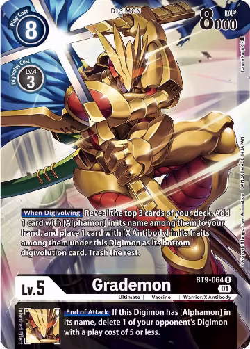 Grademon (Alternate Art) (BT9-064 R), X Record — Digimon card price