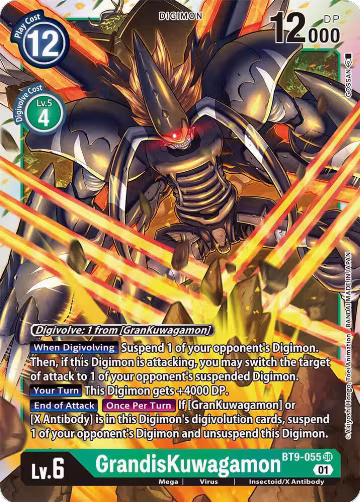 GrandisKuwagamon (BT9-055 SR), X Record — Digimon card price