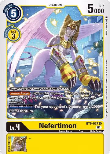 Nefertimon (BT9-037 U), X Record — Digimon card price