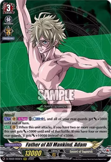Father of All Mankind, Adam (D-TB02/005EN), D-TB02: Record of Ragnarok — Vanguard card price