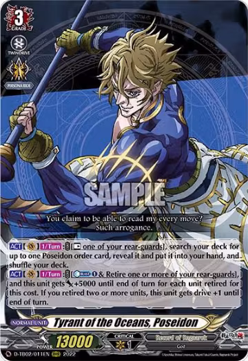 Tyrant of the Oceans, Poseidon (D-TB02/011EN), D-TB02: Record of Ragnarok — Vanguard card price