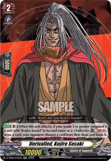 Unrivalled, Kojiro Sasaki (D-TB02/016EN), D-TB02: Record of Ragnarok — Vanguard card price