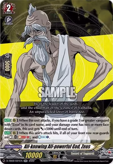 All-knowing All-powerful God, Zeus (D-TB02/021EN), D-TB02: Record of Ragnarok — Vanguard card price