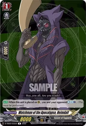 Watchman of the Apocalypse, Heimdall (D-TB02/033EN), D-TB02: Record of Ragnarok — Vanguard card price
