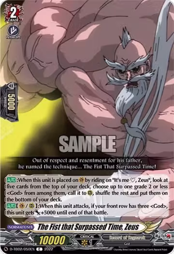 The Fist that Surpassed Time, Zeus (D-TB02/050EN), D-TB02: Record of Ragnarok — Vanguard card price