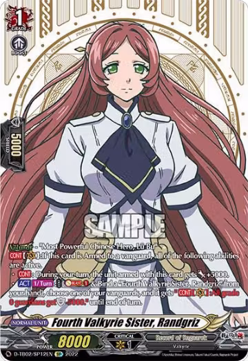 Fourth Valkyrie Sister, Randgriz (SP) (D-TB02/SP12EN), D-TB02: Record of Ragnarok — Vanguard card price