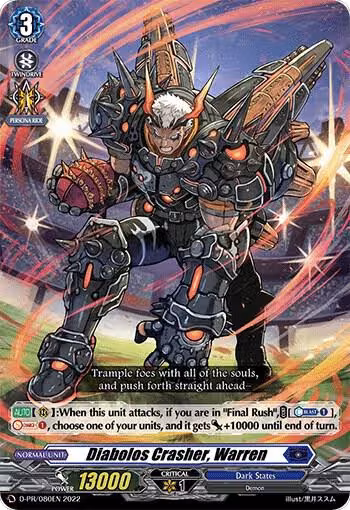 Diabolos Crasher, Warren (D-PR/080EN), D Promo Cards — Vanguard card price