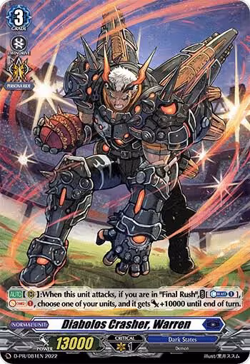 Diabolos Crasher, Warren (Foil) (D-PR/081EN), D Promo Cards — Vanguard card price