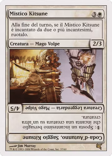 Kitsune Mystic // Autumn-Tail, Kitsune Sage (Italian) - "Mistico Kitsune" (G37), Magic Encyclopedia 2005 (Salvat/Hachette) — Magic card price